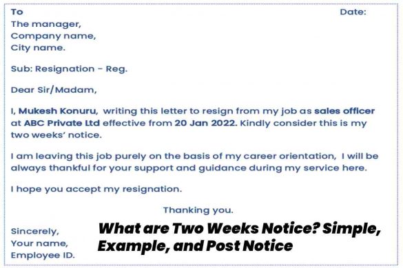 2-week notice letter